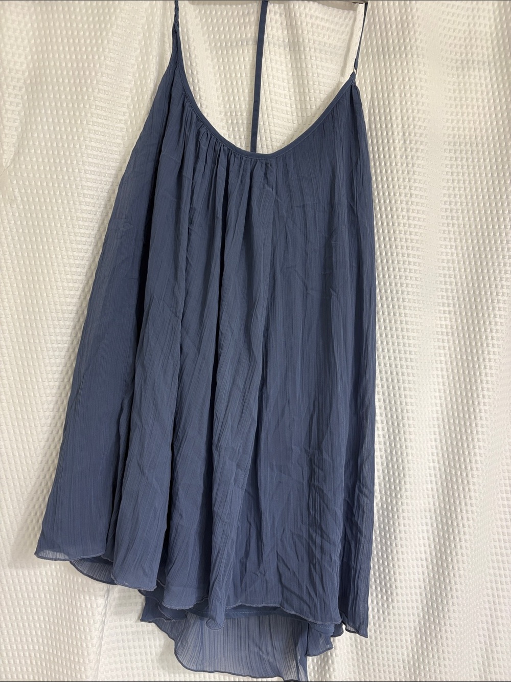 Abercrombie & Fitch Dusty blue Mini Chiffon Dress with 3 way spaghetti straps